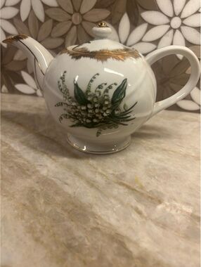 VTG Napco China Lily of the Valley Teapot w/ Lid - SD170 Hand Painted Japan